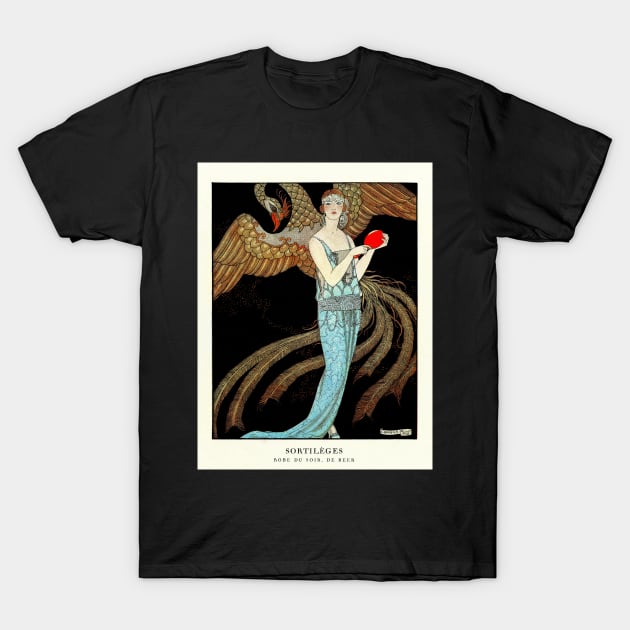 Fashion Illustration - Sortilèges: Evening dress, de Beer (1922) by George Barbier T-Shirt T-Shirt by StasiaProducts